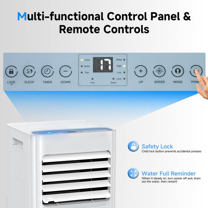 9000 BTU Ar condicionado portátil 3 em 1 ar condicionado desumidificador