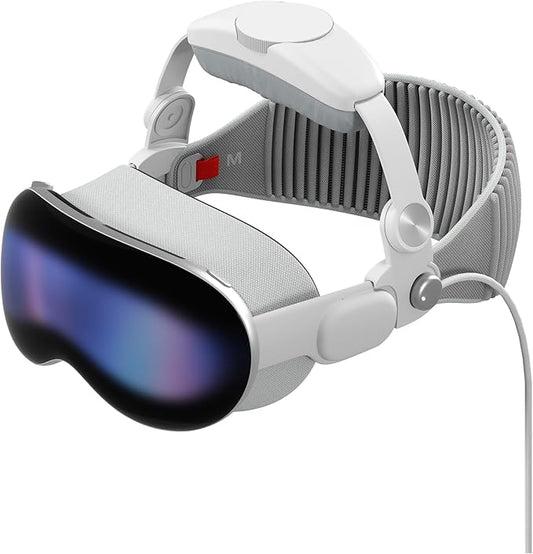 iofeiwak Alça de cabeça compatível com Apple Vision Pro, alça ajustável para a cabeça com almofadas de esponja macia
