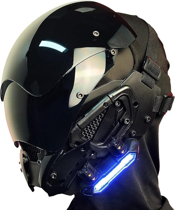 Marikito Mascara cyberpunk com Luci LED 