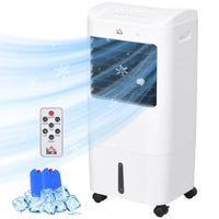 HOMCOM Climatizador Refrigerador de Ar Portátil 3 em 1 com 3 Velocidades Controlo Remoto Temporizador 7,5h Ecrã LED
