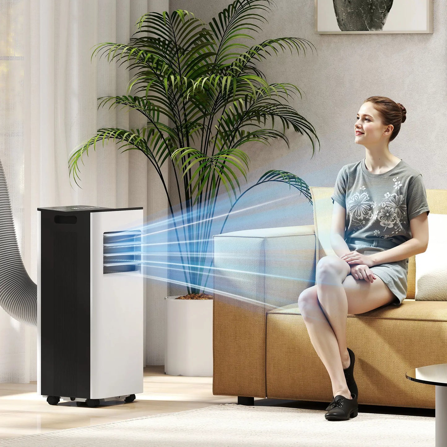 HOMCOM Ar Condicionado Portátil 3 em 1 9000 BTU