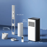 HOMCOM Ar Condicionado Portátil 3 em 1 9000 BTU