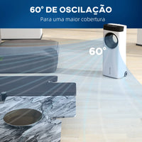 HOMCOM Climatizador 3 em 1 75W com 6 Velocidades Temporizador até 24H Depósito de 6,5 L