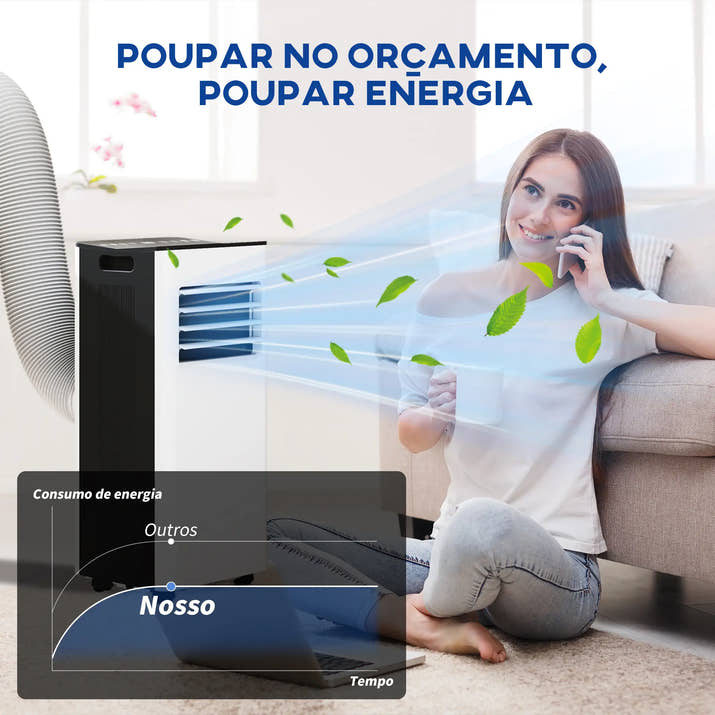 HOMCOM Ar Condicionado Portátil 3 em 1 9000 BTU