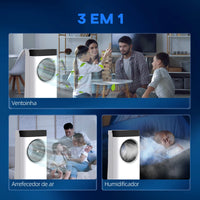 HOMCOM Climatizador 3 em 1 75W com 6 Velocidades Temporizador até 24H Depósito de 6,5 L